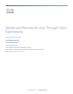 Mobile and Remote Access via Cisco Expressway Deployment Guide