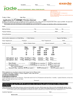 Application for CanopyWireless Internet AR