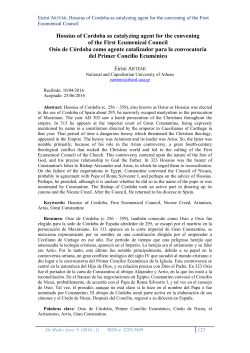 Hosius of Corduba as catalyzing agent for the convening