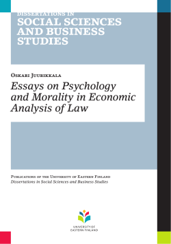 Essays on Psychology and Morality in Economic Analysis of Law