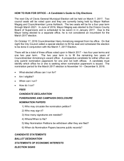 How to Run for Office - A Candidate`s Guide to City