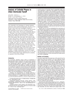Analysis of Colloidal Phases in Urban Stormwater Runoff