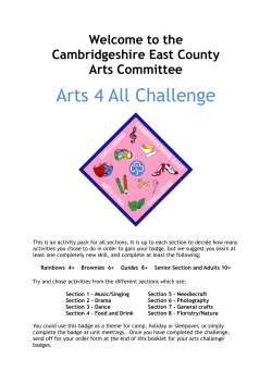 Arts 4 All Challenge - Girlguiding Cambridgeshire East