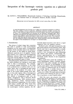 Integration of the barotropic vorticity equation on a spherical