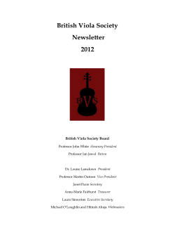 British Viola Society Newsletter 2012