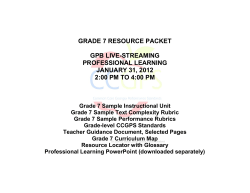 grade 7 resource packet gpb live-streaming professional learning