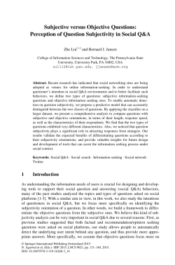 Subjective versus Objective Questions: Perception of Question