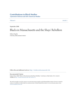 Blacks in Massachusetts and the Shays` Rebellion
