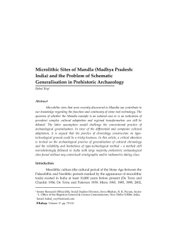 Microlithic Sites of Mandla (Madhya Pradesh: India) and