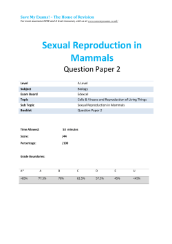 Sexual Reproduction in Mammals