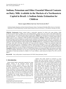 Dairy milk products, Essential mineral, ICP