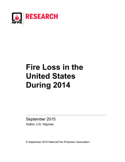 Fire Loss in the United States During 2015