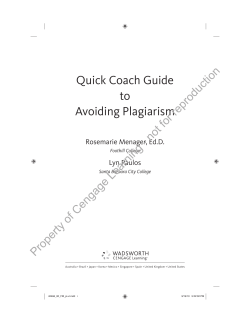 Quick Coach Guide to Avoiding Plagiarism