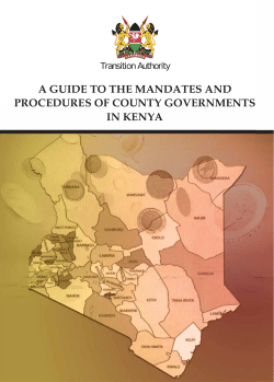 A Guide to Mandates and Roles of County Governments in