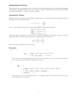 Mathematical Series Geometric Series