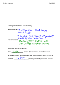Limiting Reactant - Laureate International College