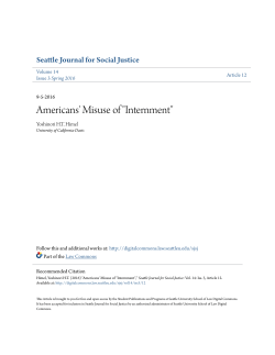Americans` Misuse of "Internment" - Seattle University School of Law