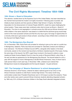 The Civil Rights Movement: Timeline 1954-1968