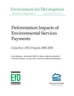 Deforestation Impacts of Environmental Services Payments: Costa