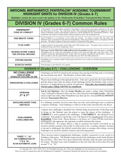Division IV - Math Pentathlon