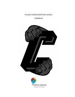HILLSIDE JUNIOR SENIOR HIGH SCHOOL HANDBOOK