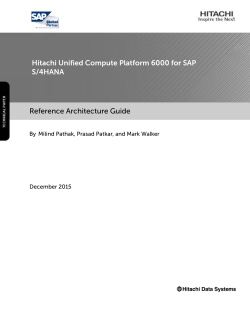 Hitachi Unified Compute Platform 6000 for SAP S/4HANA Reference