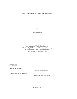 Calvin: The Papacy and the Ascension
