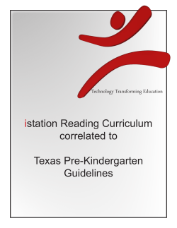 istation Reading Curriculum correlated to Texas Pre