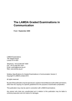 The LAMDA Graded Examinations in Communication