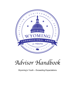 Advisor Handbook - Wyoming Congressional Award