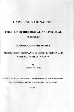 Modeling Determinants Of Adult Literacy And