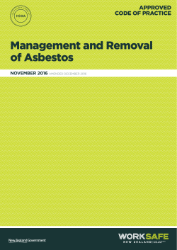 Management and Removal of Asbestos - Worksafe
