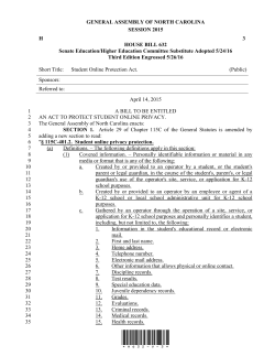 Student Online Protection Act - North Carolina General Assembly