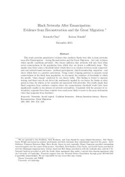 Black Networks After Emancipation: Evidence from Reconstruction