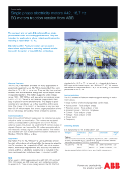 Single phase electricity meters A42, 16,7 Hz EQ meters traction