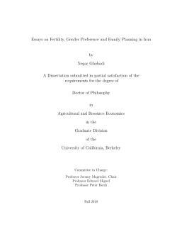 Essays on Fertility, Gender Preference and Family Planning in Iran