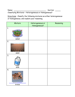 Classifying Mixtures - Heterogeneous or Homogeneous?