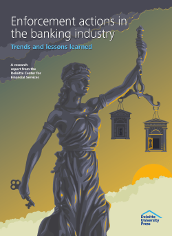Enforcement actions in the banking industry