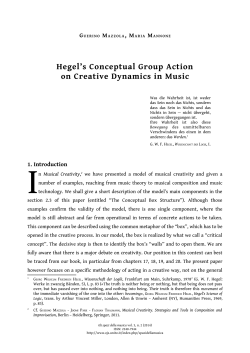 Hegel`s Conceptual Group Action on Creative Dynamics in Music