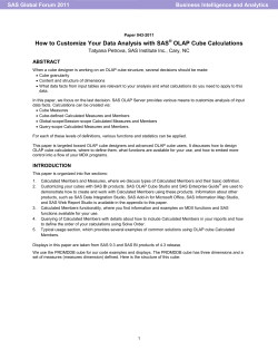 How to Customize Your Data Analysis with SAS&reg; OLAP Cube