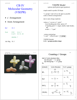 Lecture 11 Post. Molecular Geometry