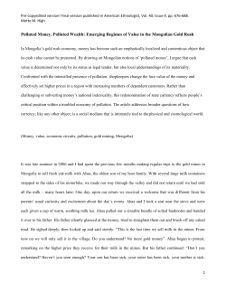 Polluted Money, Polluted Wealth: Emerging Regimes of Value in the
