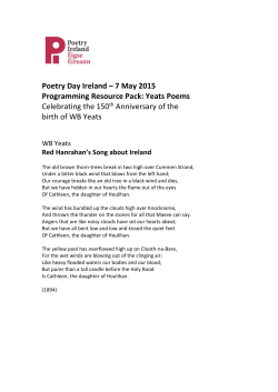 7 May 2015 Programming Resource Pack: Yeats