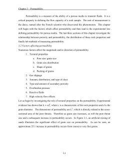 Chapter 3 &ndash; Permeability 3.1 Permeability is a measure
