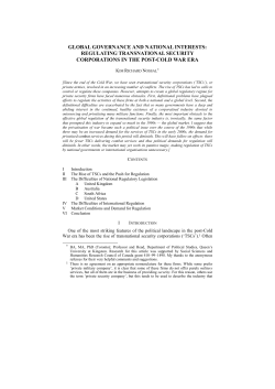 global governance and national interests: regulating transnational