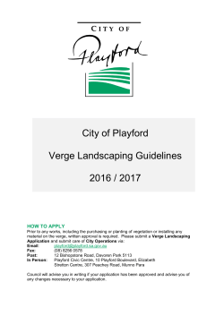City of Playford Verge Landscaping Guidelines 2016 / 2017