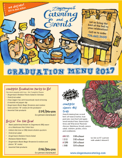 Graduation Menu - Zingerman`s Catering