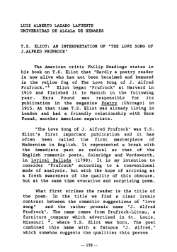 T. S. Eliot. An Interpretation of The Love Song of J. Alfred Prufrock