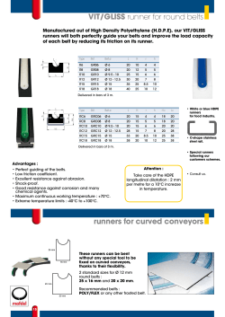 VIT/GLISS runner for round belts runners for curved