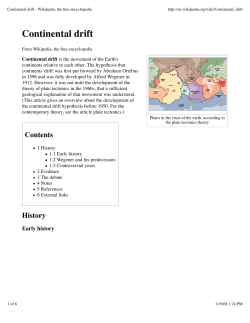 Continental drift - Wikipedia, the free encyclopedia